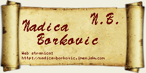Nadica Borković vizit kartica